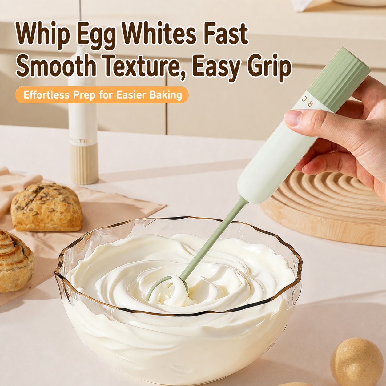 Hand Mixer Electric - Wireless Electric Egg Beater Long Battery