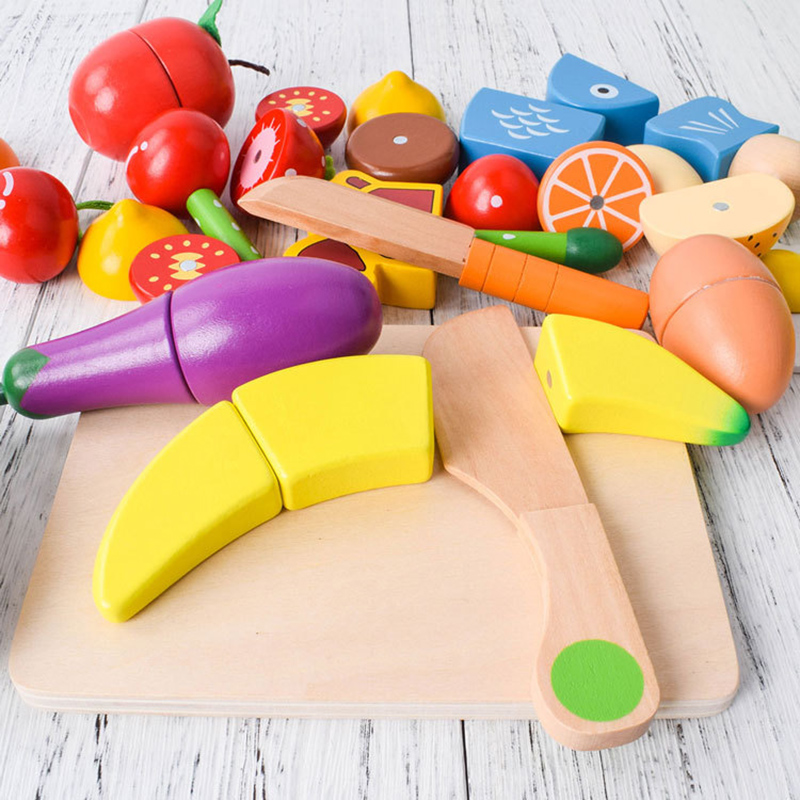 1PCS Wooden Toy Magnetic Cutti - Kitchen Appliances Kids บทวิจารณ์และราคา