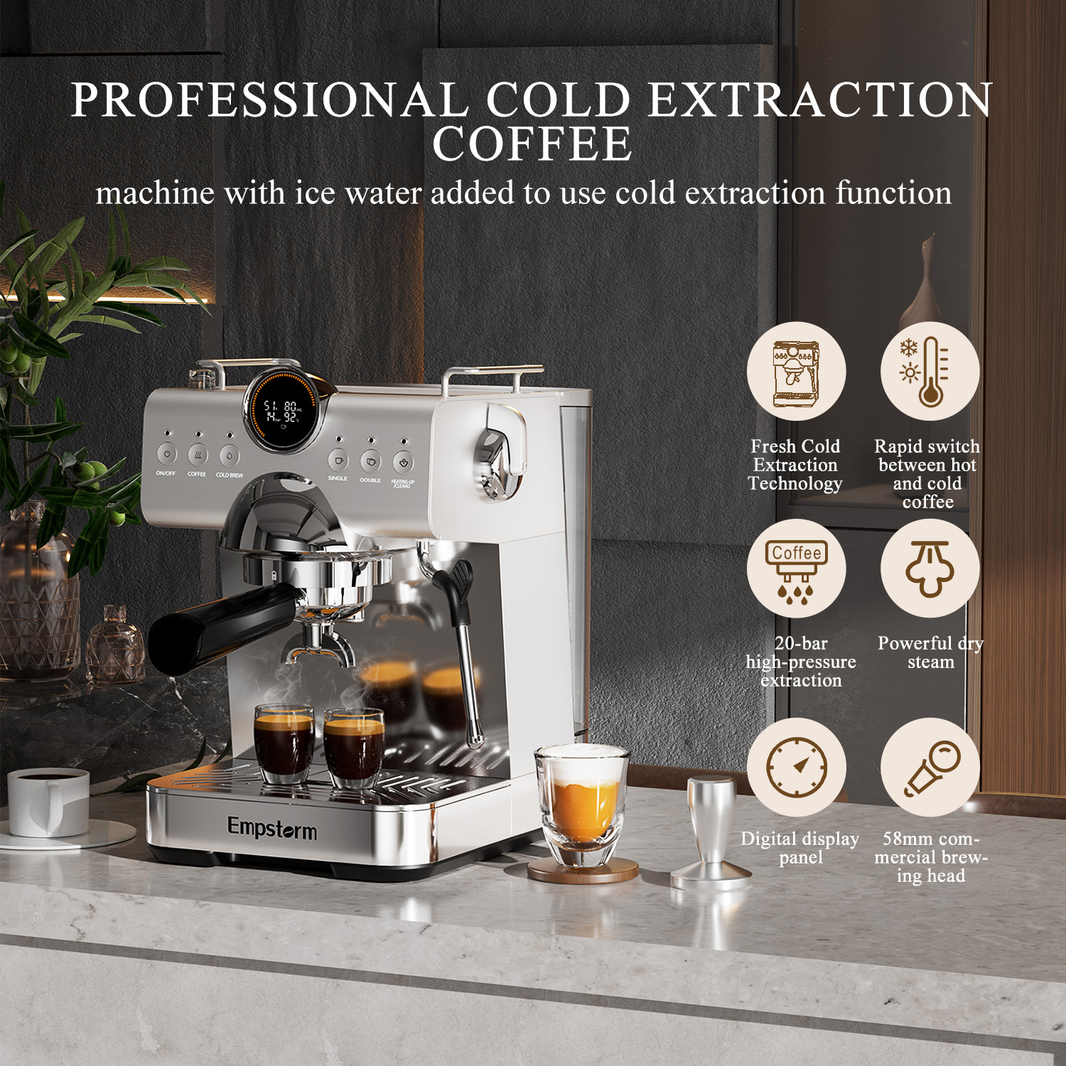 Empstorm Factory Price Double- - Espresso Machine Semi Auto บทวิจารณ์และราคา