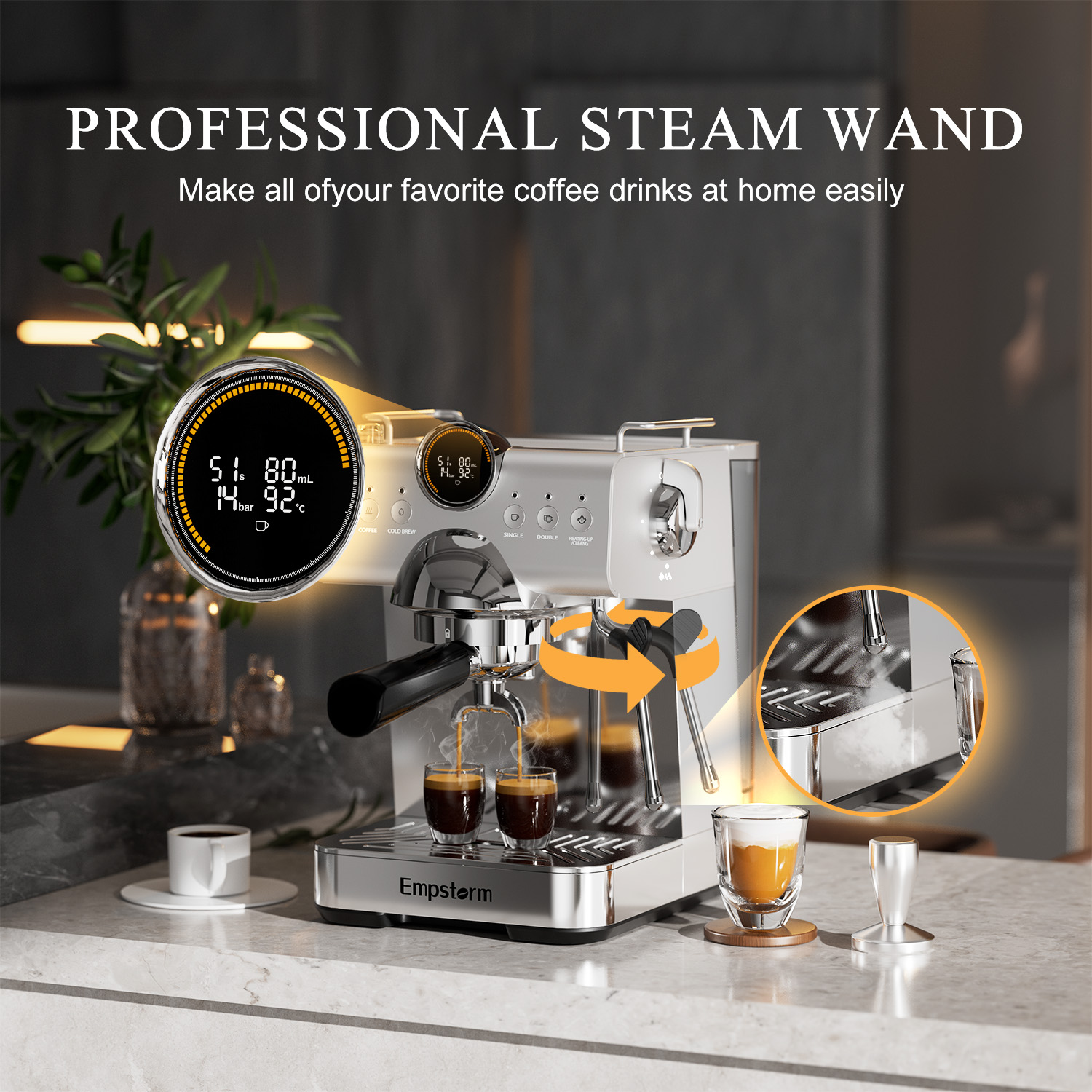 Empstorm Factory Price Double- - Espresso Machine Semi Auto บทวิจารณ์และราคา