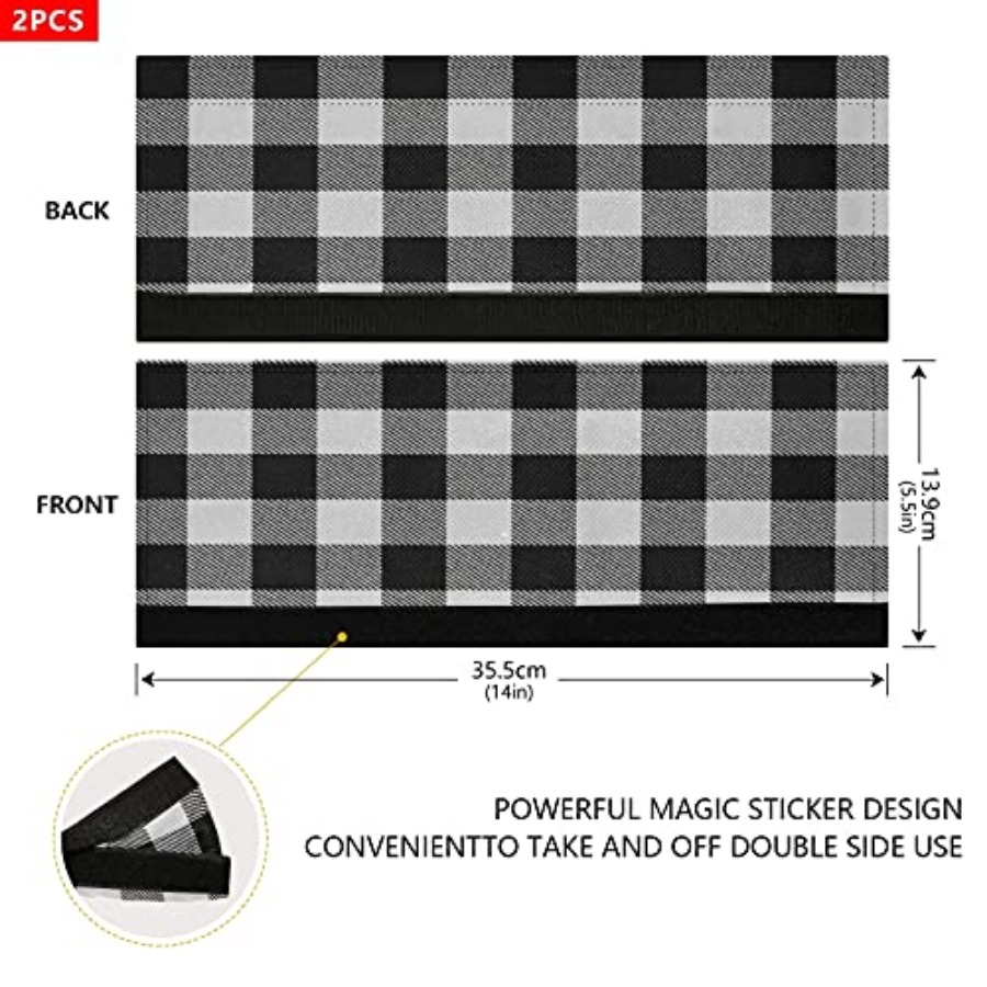 2Pcs White Black Buffalo Plaid - Kitchen Appliances Oven บทวิจารณ์และราคา