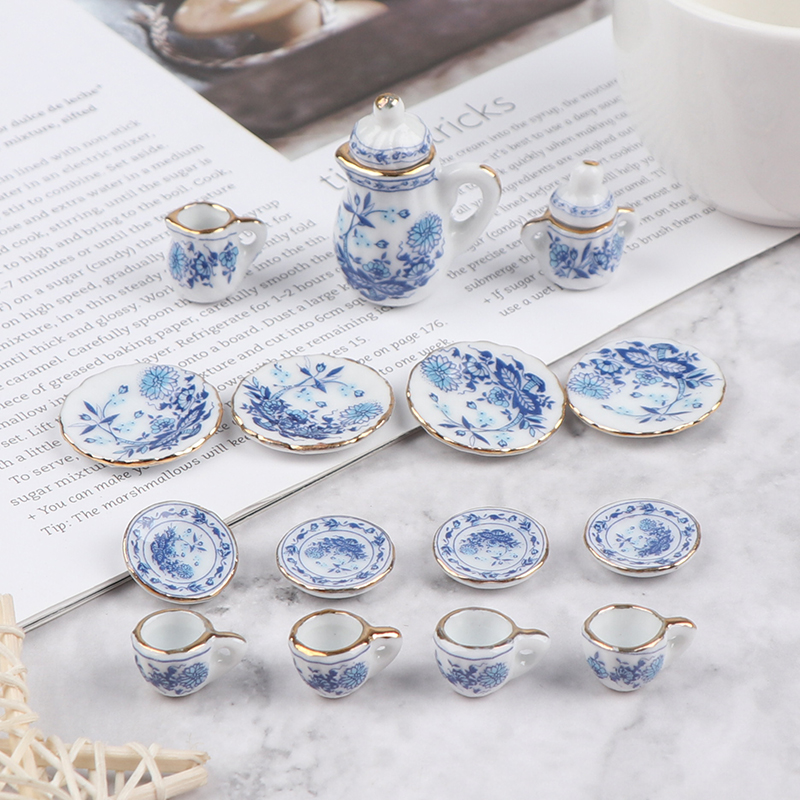 15Pcs 1:12 Miniature Porcelain - Kitchen Appliances Toys บทวิจารณ์และราคา