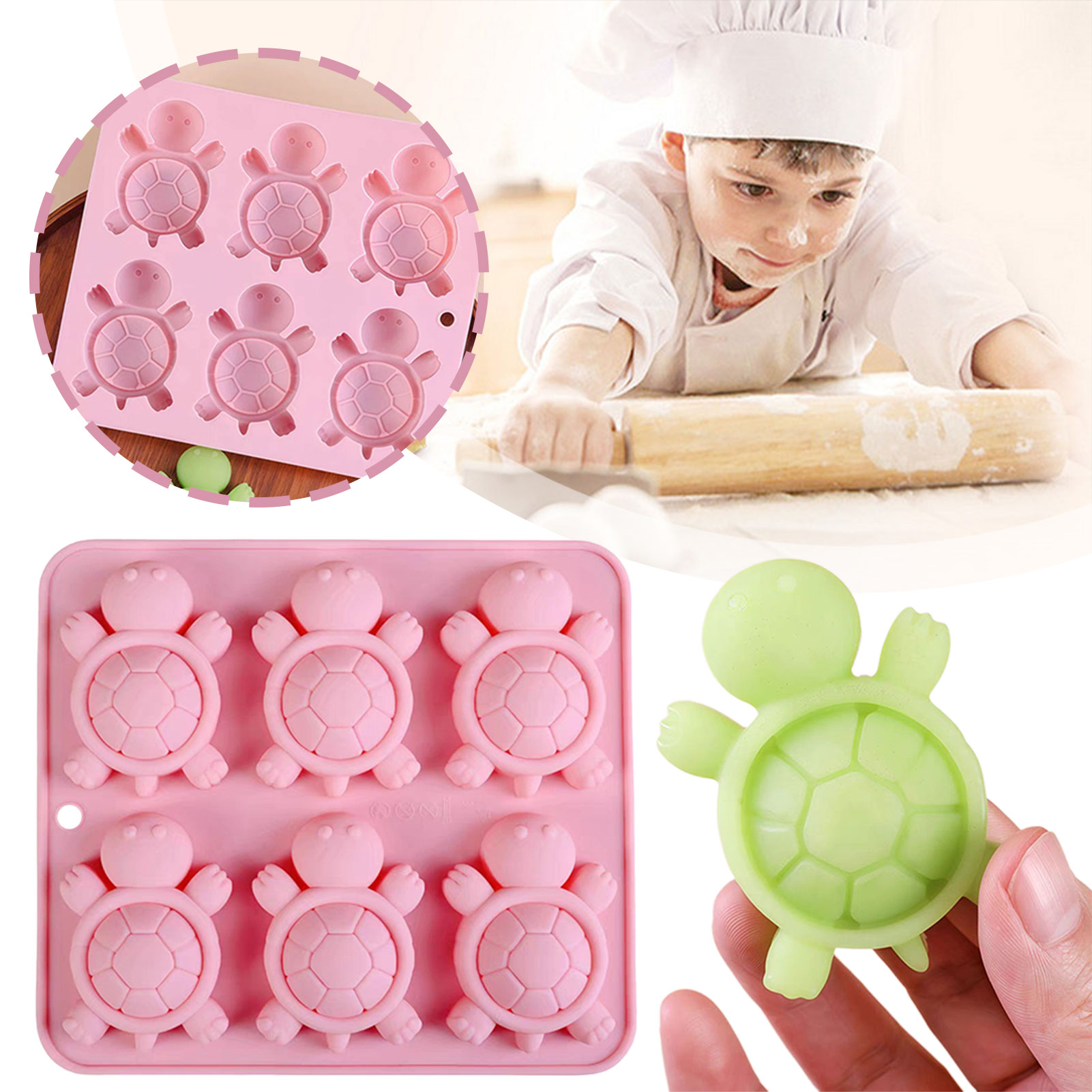 Turtles Ice Tray 3D Tortoises  - Kitchen Appliances For Baking บทวิจารณ์และราคา