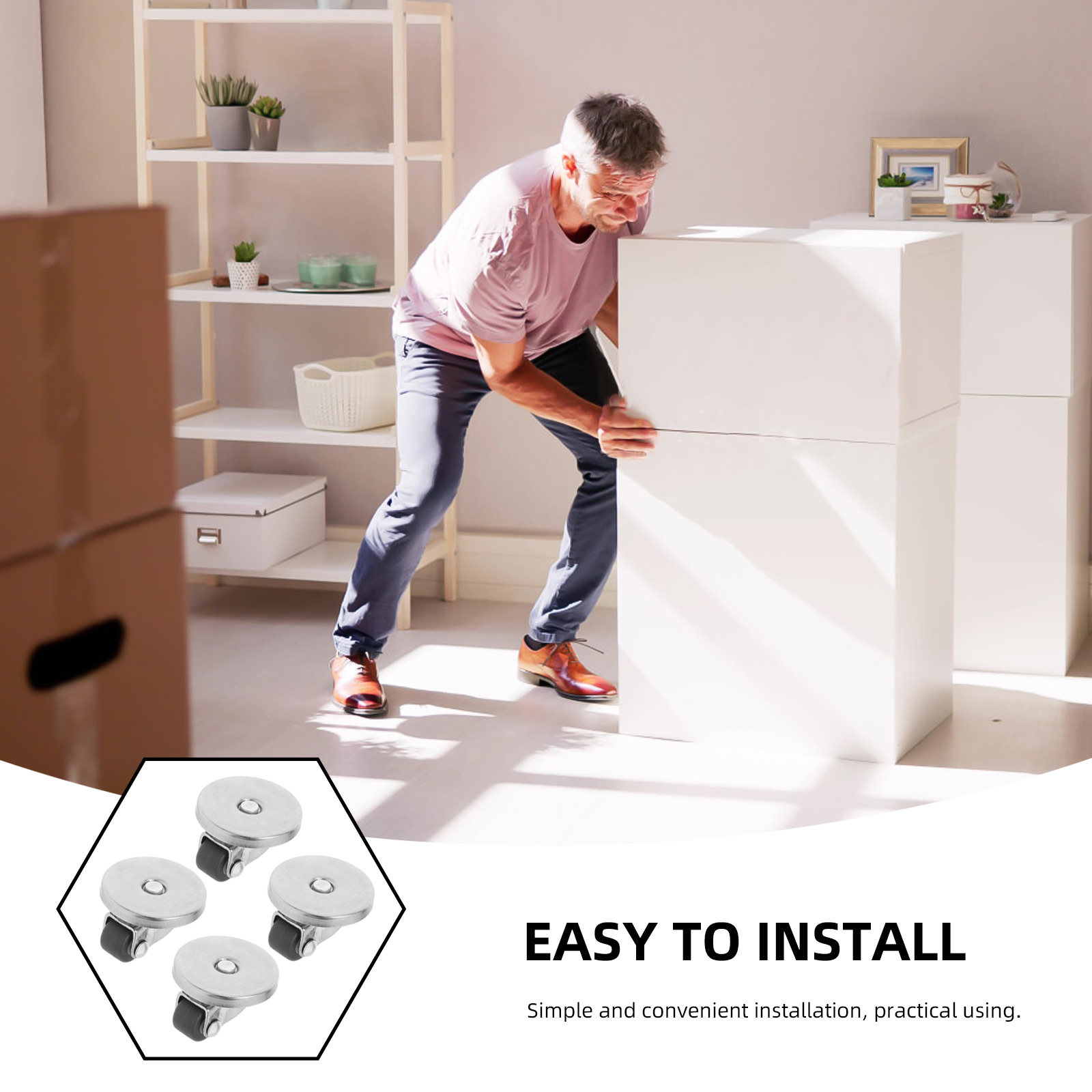 4Pcs Self Adhesive Mini Caster - Kitchen Appliances Countertop บทวิจารณ์และราคา