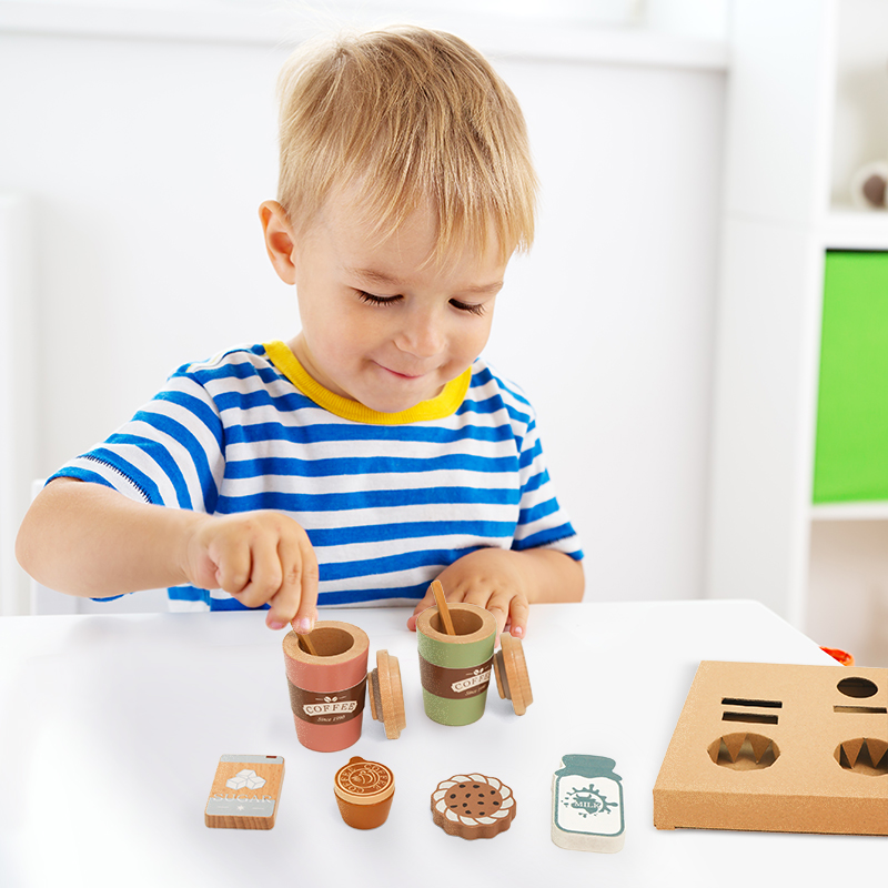 Kids Wooden Coffee Toy Set Tod - Kitchen Appliances Kids บทวิจารณ์และราคา