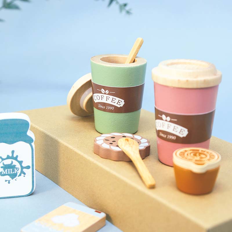Kids Wooden Coffee Toy Set Tod - Kitchen Appliances Kids บทวิจารณ์และราคา