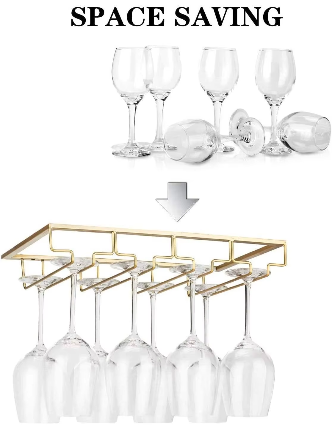 Wine Glass Hanger Rack for Bar - Kitchen Appliances Rack บทวิจารณ์และราคา